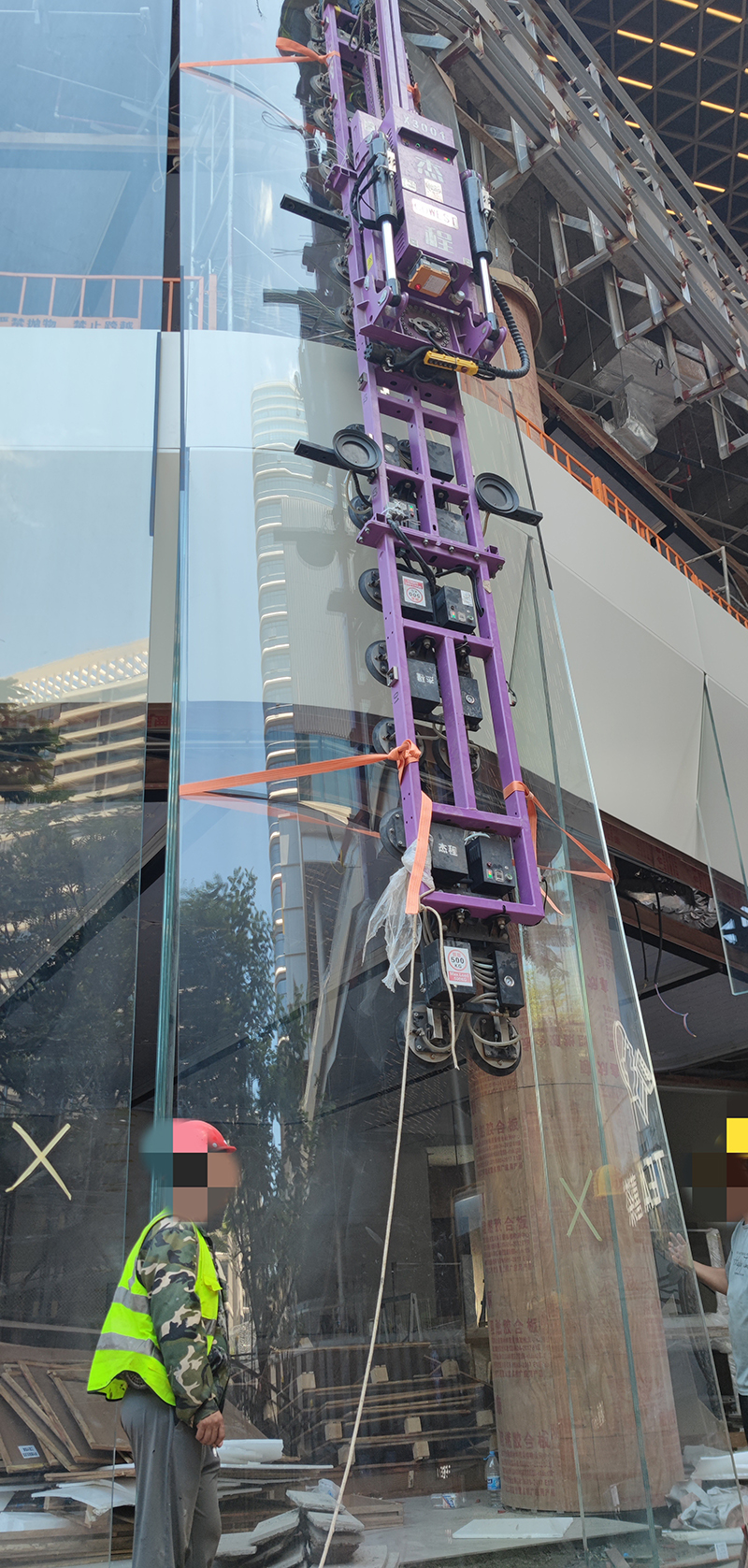 电动吸盘出租吊装弧形大玻璃